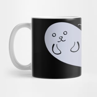 Yoo Hoo Sailor call by Kawaii Cute Seal, Funny Cute Saying, Grey Seal Mug